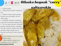 Oilasko hegoak "curry" saltsarekin